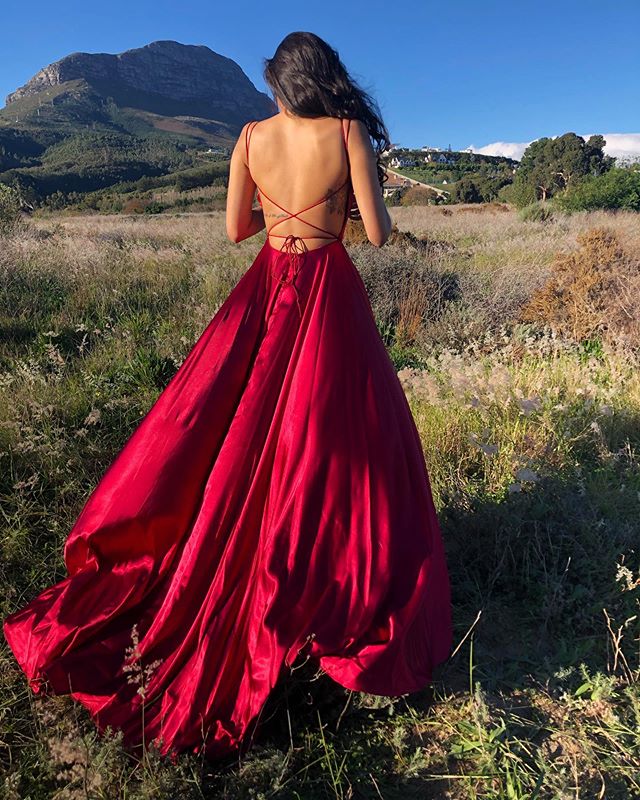 Sexy Spaghetti Straps Red Prom Dress fg3171  formalgowns