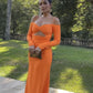 Orange prom dress Evening Gown Long Prom Dresses      fg3204
