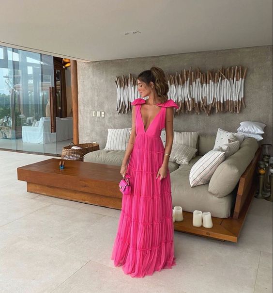 Pink Backless Prom Dress,  Evening Dress      fg2635