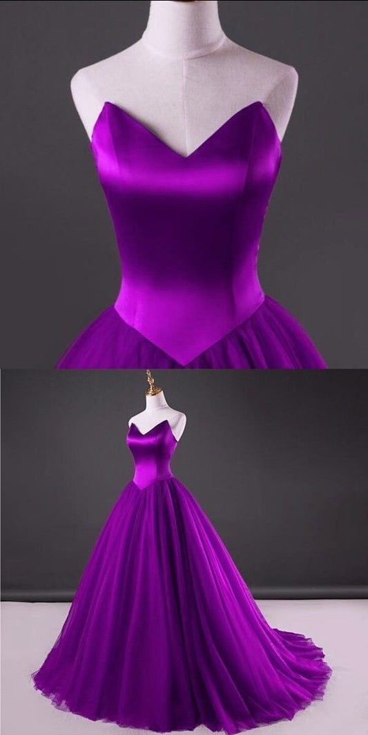 Elegant Purple Prom Dress Long Evening Dress    fg2644