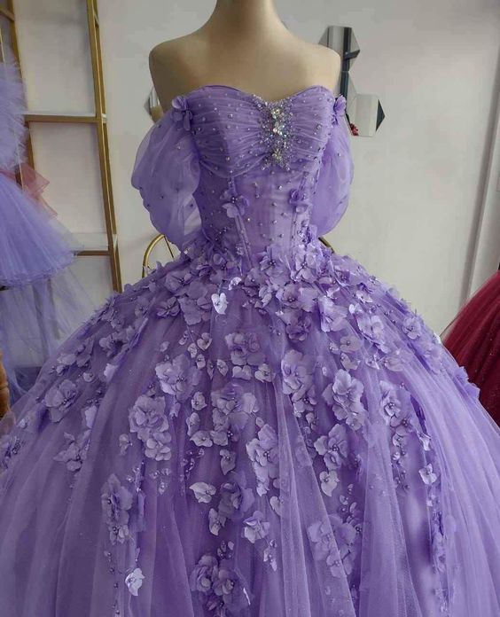 Purple Ball Gown Prom Dresses Long Sexy Prom Dress   fg2776
