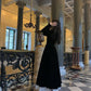 Vintage Black With White Tulle Prom Dress     fg2975