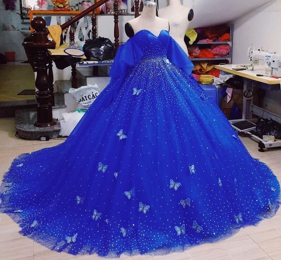 Royal Blue/Red quinceañera dress Ball Gown Prom Dresses Evening Gown    fg2853