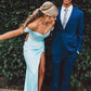 Chic Sheath Sweetheart Light Blue Split Prom Dresses    fg2728