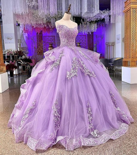 Purple Ball Gown Prom Dresses Long Sexy Prom Dress   fg2773