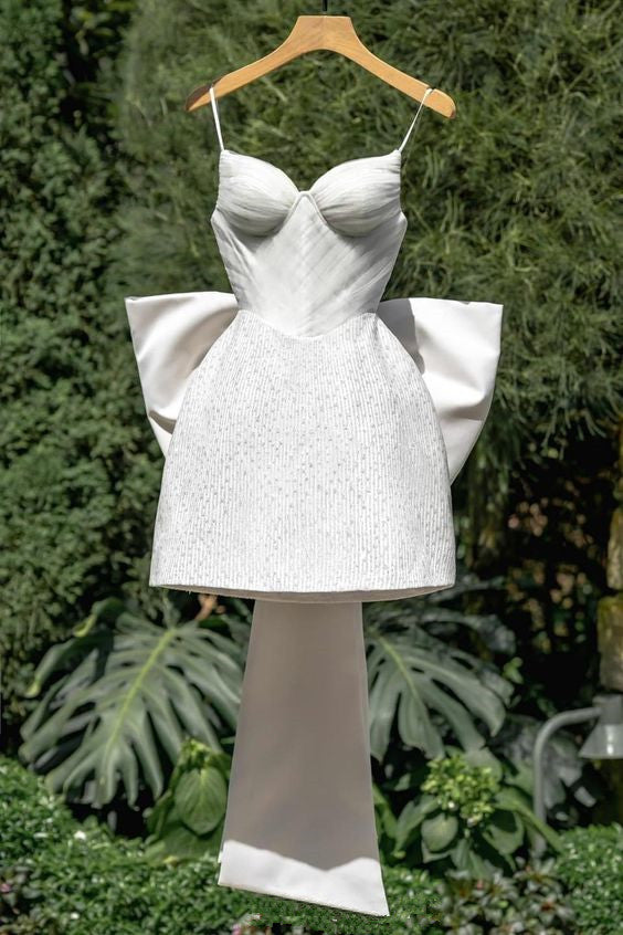 strapless open back dress WL020 - Short Floral Appliquéd Bridal Party Dress - Andrea & Leo main image 0