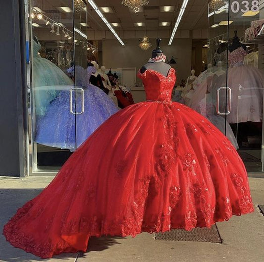 Red Ball Gown Prom Dresses Long Sexy Prom Dress   fg2775