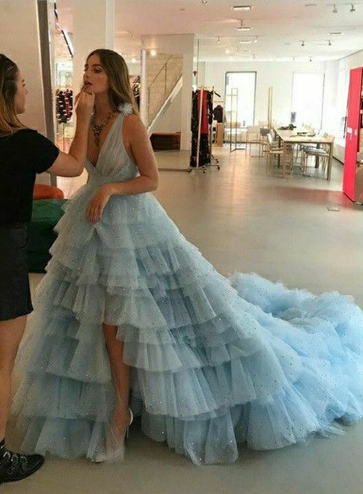 Blue Ball Gown Prom Dresses Long Sexy Prom Dress   fg2771