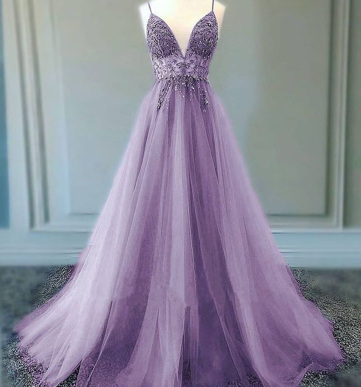 A line Lilac Long Prom Dresses Party Evening Gowns     fg3086