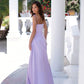 Lavender A-Line Spaghetti Straps Floor Length Split Front Prom Dresses     fg3061