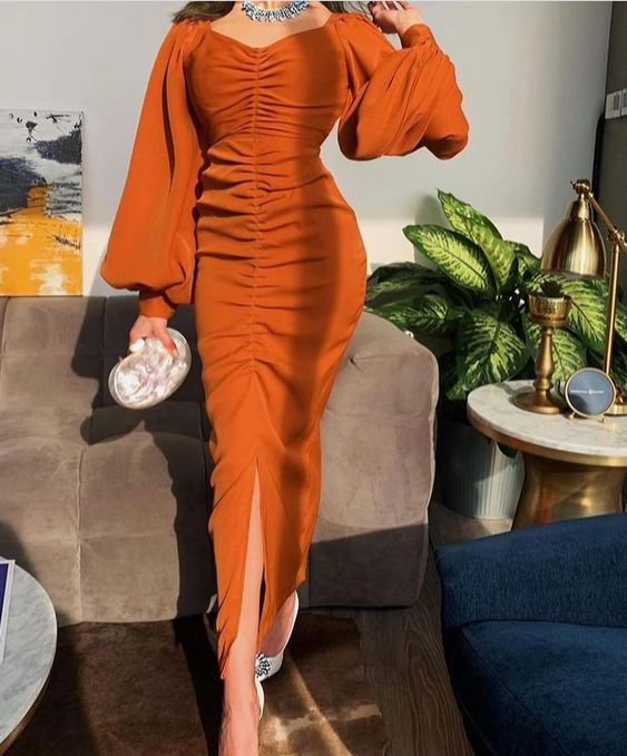 Vintage Orange Fashion Prom Dress     fg2977