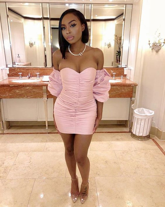 Pink Short Party Dress,Cocktail Dresses, Homecoming Dress   fg3149