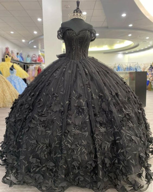Black quinceañera dress Ball Gown Prom Dresses Evening Gown fg2863 ...