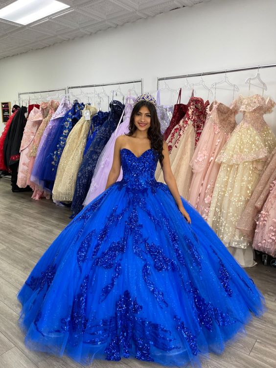 Blue Ball Gown Prom Dresses,Blue Evening Gown    fg2790