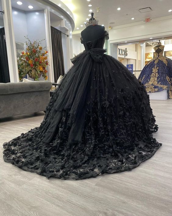 Black quinceañera dress Ball Gown Prom Dresses Evening Gown fg2863 ...
