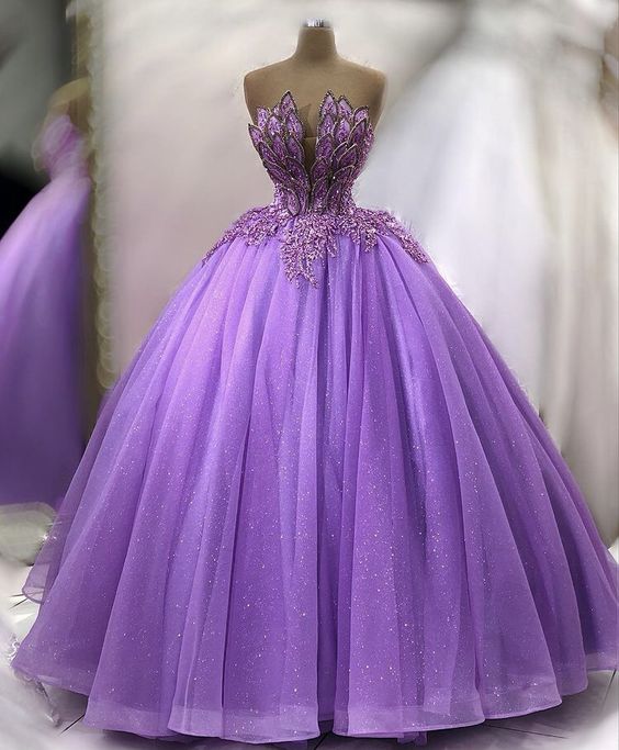 Purple Ball Gown Prom Dresses Long Sexy Prom Dress   fg2772