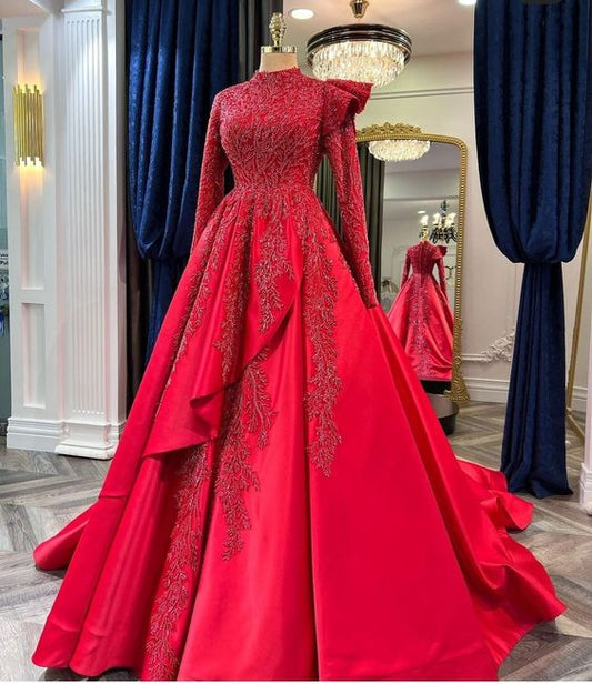Elegant Red Prom Dress Long Evening Dress    fg2643