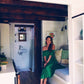 Green short sleeve party dress prom dress    fg2025