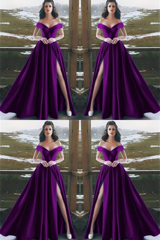Purple Long Prom Dresses, Formal Dresses      fg1832