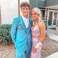 Pink Two Piece Prom Dresses Long Evening Dresses      fg2154