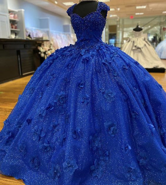 Ball Gown Blue Prom Dresses, Formal Dresses, Puffy Prom Dresses     fg2182