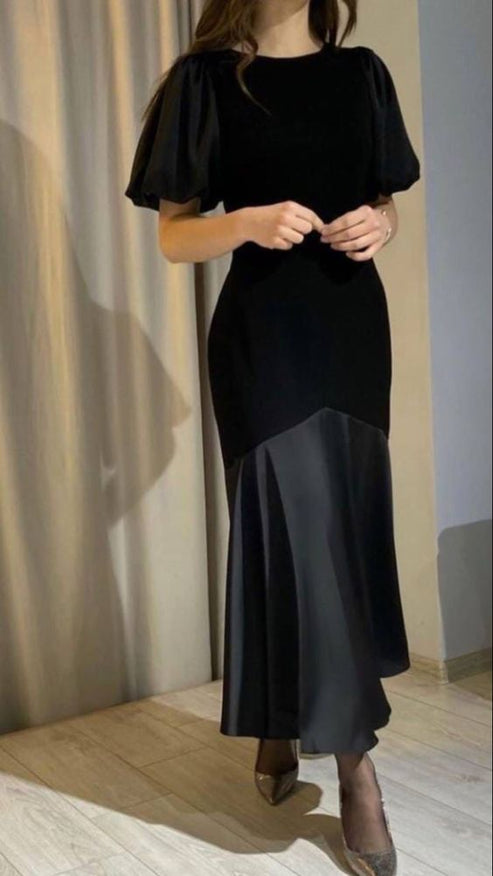 Elegant Black Modest Prom Dress fg2500 – formalgowns