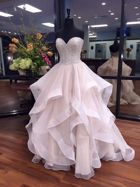 Stunning and Elegant Princess Party Wear Gown Prom Dresses Wedding Dress    fg1129