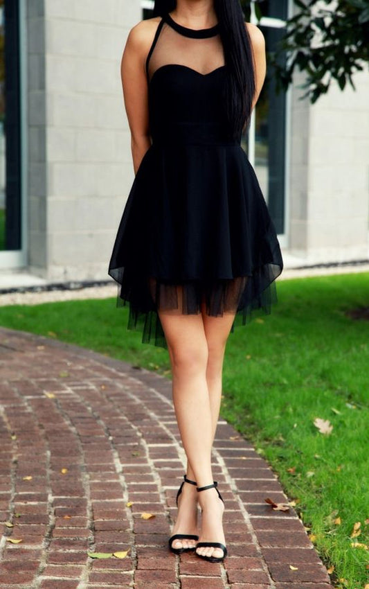 Black Homecoming Dress,Tulle Homecoming Dresses,Homecoming Gowns,Party Dress, Short Tulle Prom Dresses    fg2237