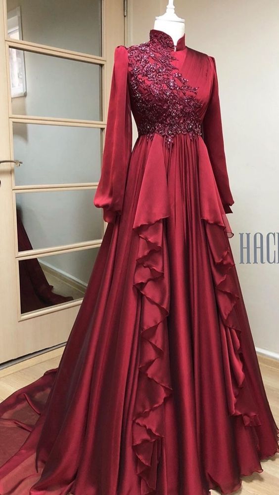 Burgundy Prom Dresses, Formal Evening Dresses    fg1743