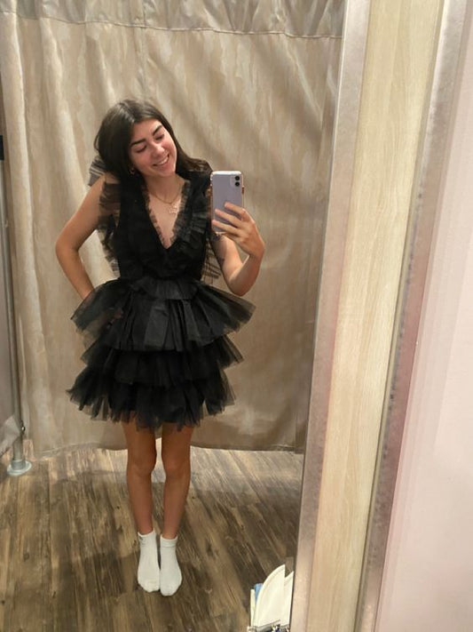Black Short Prom Dress Homecoming Dress       fg2144