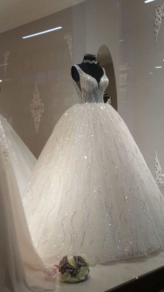 White Long Ball Gown Prom Dresses Wedding dress    fg1190