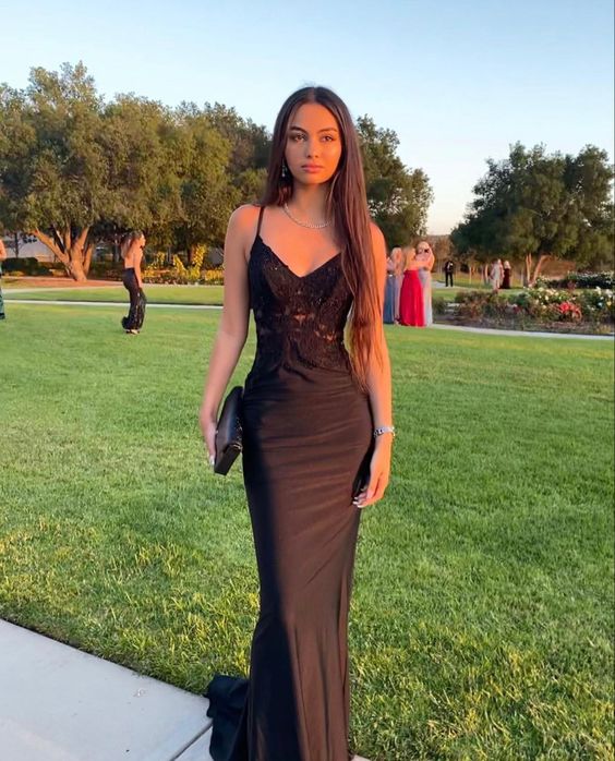 Black lace prom dresses long evening dress fg2464 – formalgowns