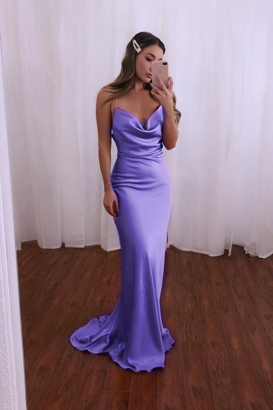 Purple long prom dress mermaid Women Party Dress       fg1155