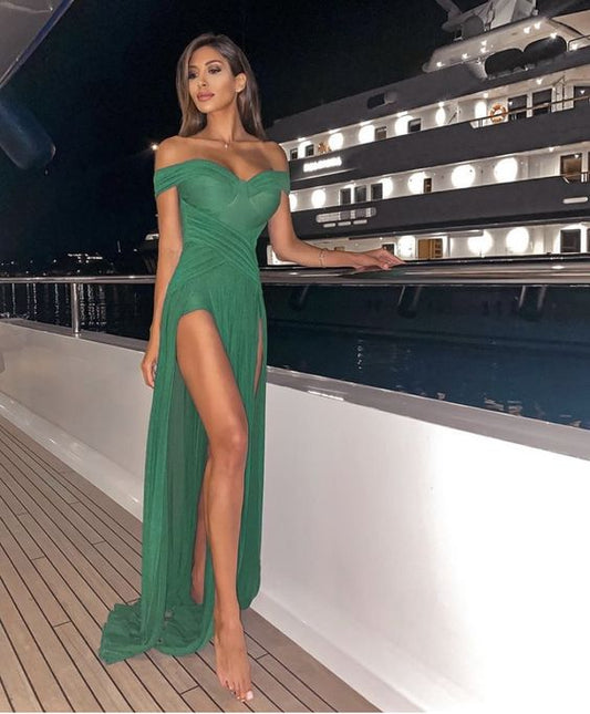 Green Long Prom Gown,Sexy Evening Gown Formal Dresses     fg2174