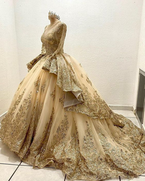 Luxury Quinceanera Dresses Applique Corset Ball Gown Prom Sweet 16 Dress    fg2493