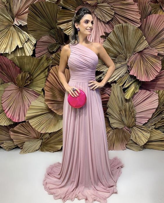 A line pink prom dresses Womens elegant dress        fg1704