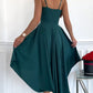 Mesh Insert V-Neck Asymmetrical Party Dress     fg2003