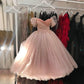 Off the Shoulder Pink Beaded Long Prom Dress     fg2983