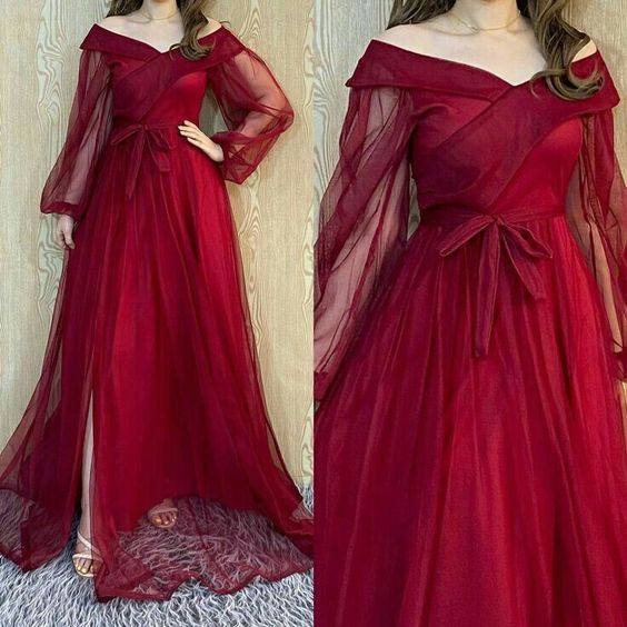 Burgundy Prom Dresses, Formal Evening Dresses    fg1747