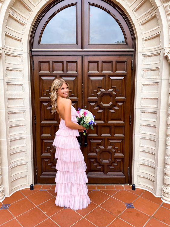 Pink Evening Dress Long Prom Dress Party Dress    fg2340