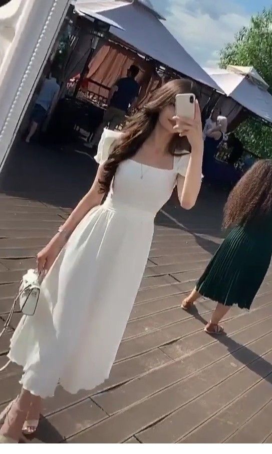 A Line Prom Dress, White Evening Dress    fg2595