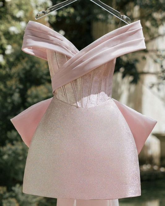 Pink Short Party Dress Homecoming Dress      fg2310