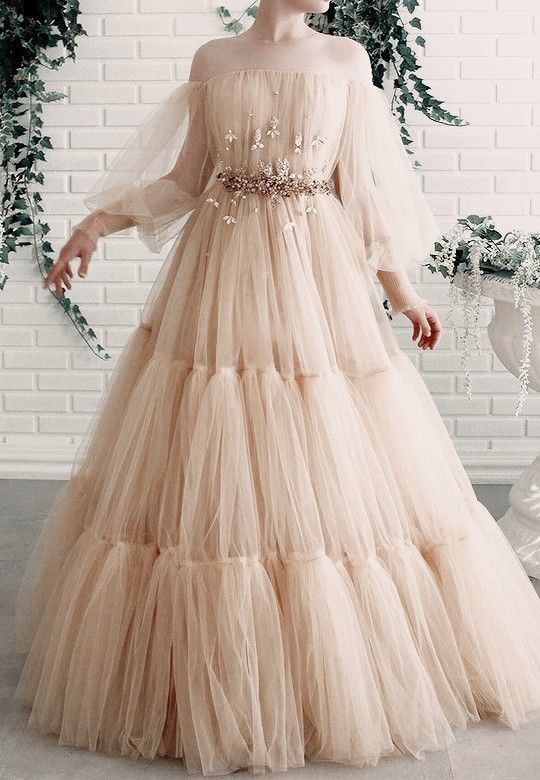 Champagne Evening Dress Long Prom Dress Party Dress fg2336 – formalgowns