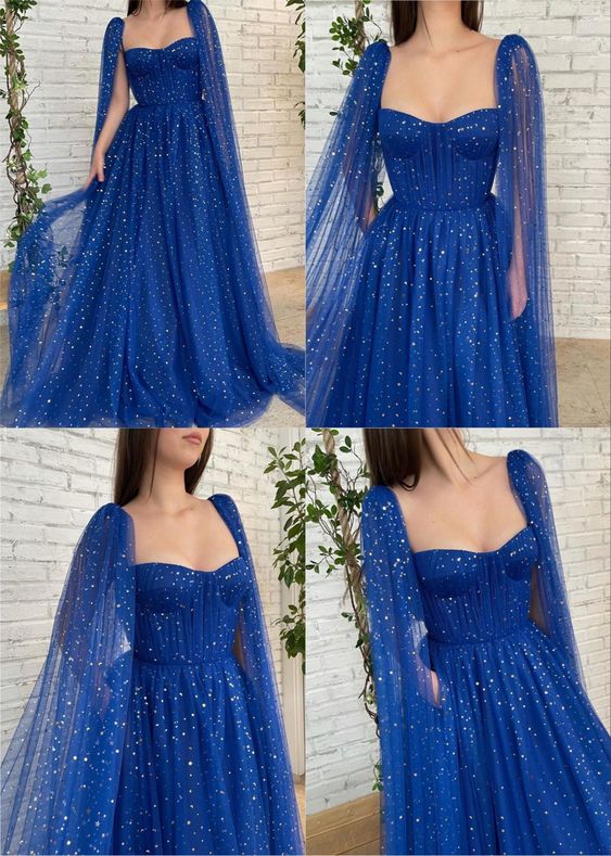Blue Prom Dresses Elegant Long Formal Dress    fg1289
