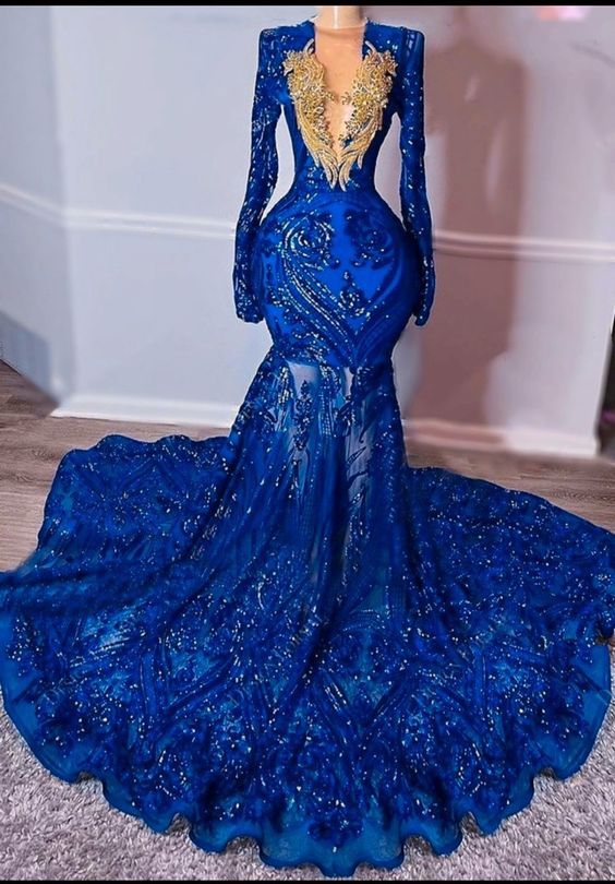 Lace Prom Dresses, Beadded Prom Dresses, Royal Blue Prom Dresses, Fashion Evening Dresses     fg1614