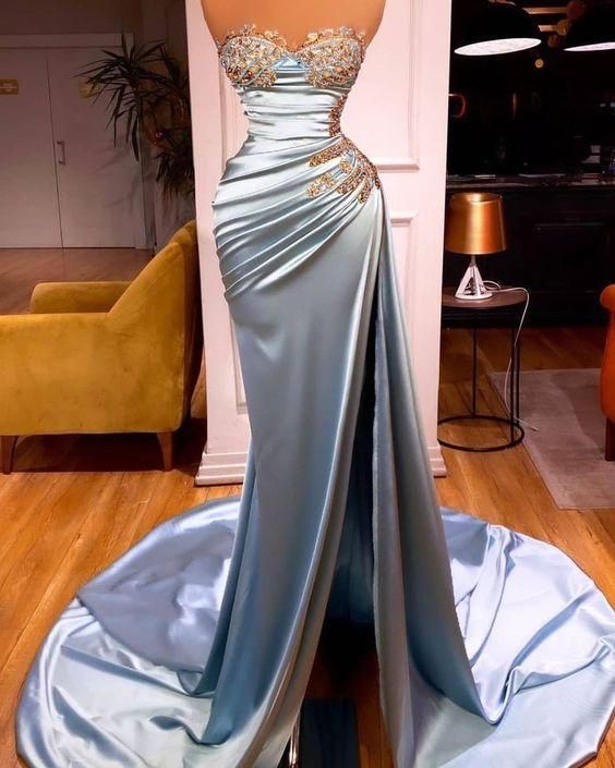 Blue prom dress, formal party dress    fg1774