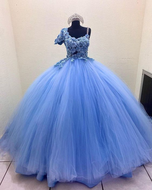 Blue Ball Gown Prom Dresses Long Evening Dresses      fg2192