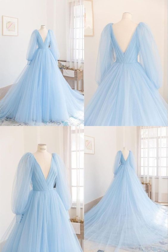 Long Blue Prom Dresses,  Formal Evening Dress     fg1324