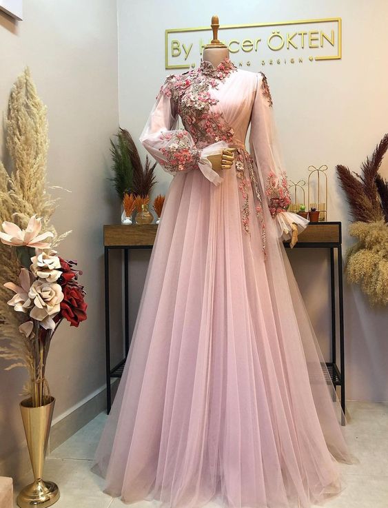 Pink Prom Dresses, Formal Evening Dresses    fg1754