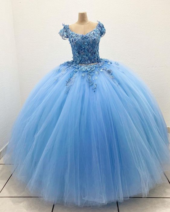Blue Ball Gown Prom Dresses Long Evening Dresses fg2193 – formalgowns